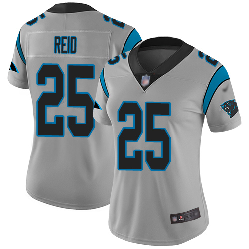 Carolina Panthers Limited Silver Women Eric Reid Jersey NFL Football #25 Inverted Legend->carolina panthers->NFL Jersey